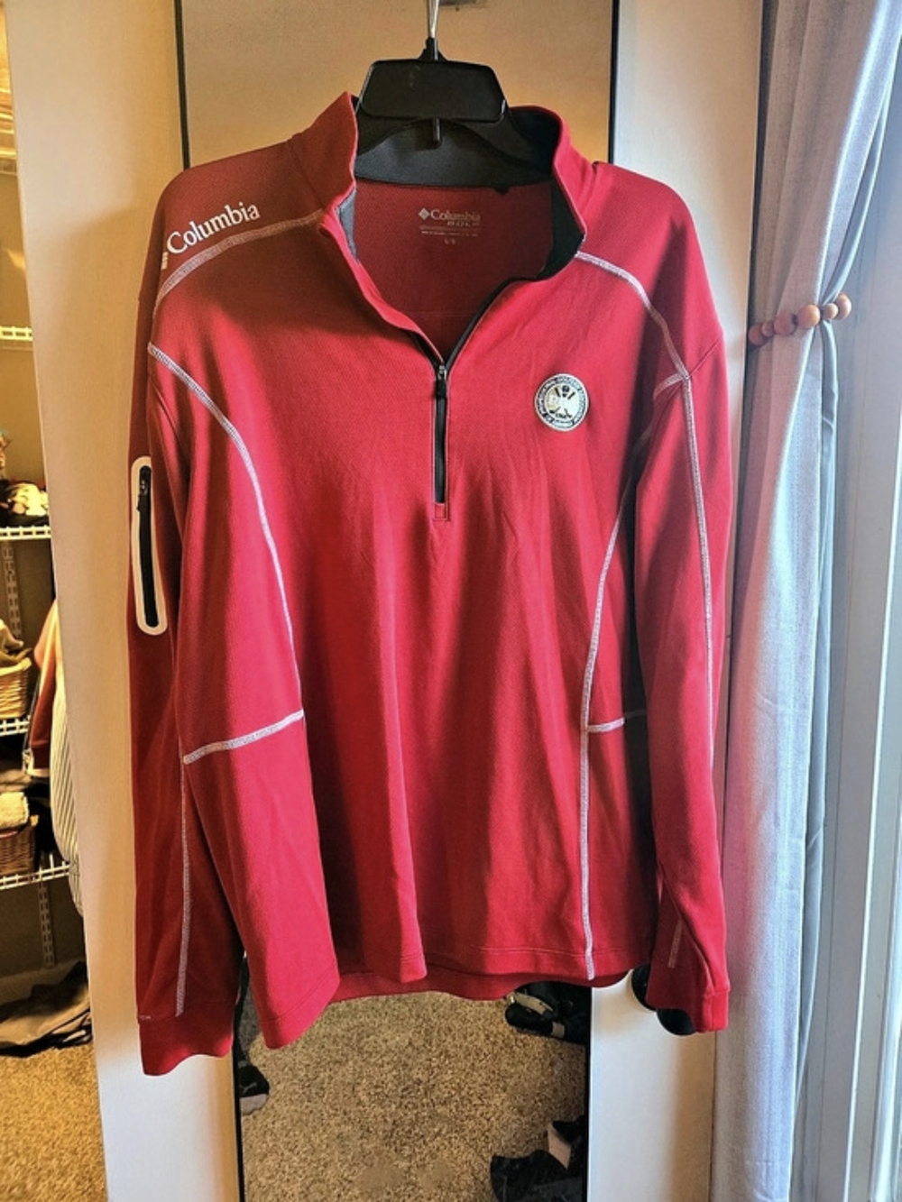 Columbia Men's PGA Quarter-Zip Golf Pullover Red Large